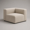 Quadratischer Loungesessel mit Armlehnen und Stoffbezug, Beige, 95 × 95 × 73 cm