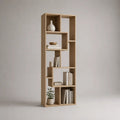 Asymmetrisches Bücherregal und Raumteiler aus Spanplatte, Natur, 60 × 24 × 180 cm