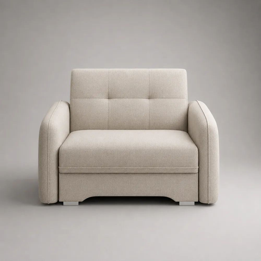 Polstersessel mit Polyesterbezug und PU-Schaumstoff, Creme/Weiß, 106 × 86 × 88 cm