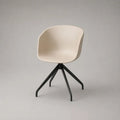 Bürostuhl Drehstuhl aus Polypropylen und pulverbeschichtetem Stahl, Beige/Schwarz, 58 × 55 × 80 cm